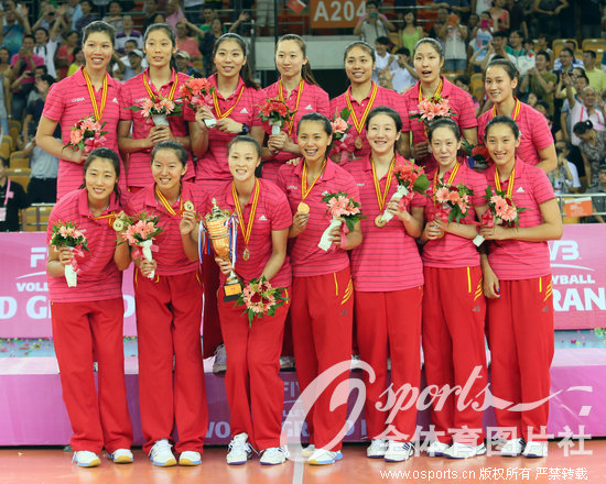 世界女排大奖赛武汉站中国3-2塞尔维亚中国女排再夺冠