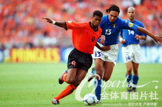 2000年欧洲杯半决赛 意大利战胜荷兰 内斯塔防