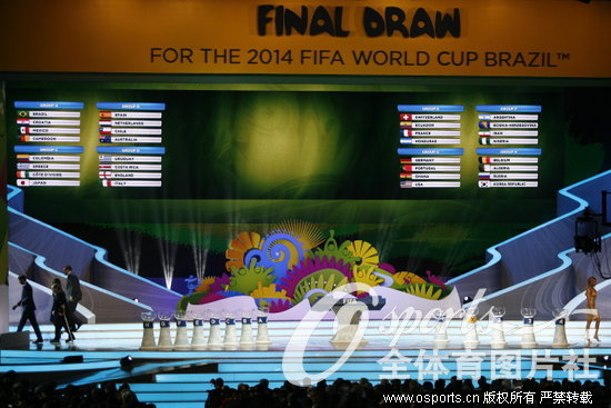 2014年巴西世界杯分组抽签揭晓 西荷相遇英意