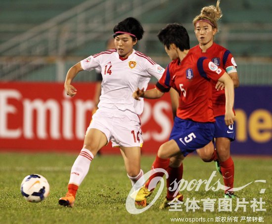 女足亚洲杯-中国0-0平韩国获小组第2 半决赛将