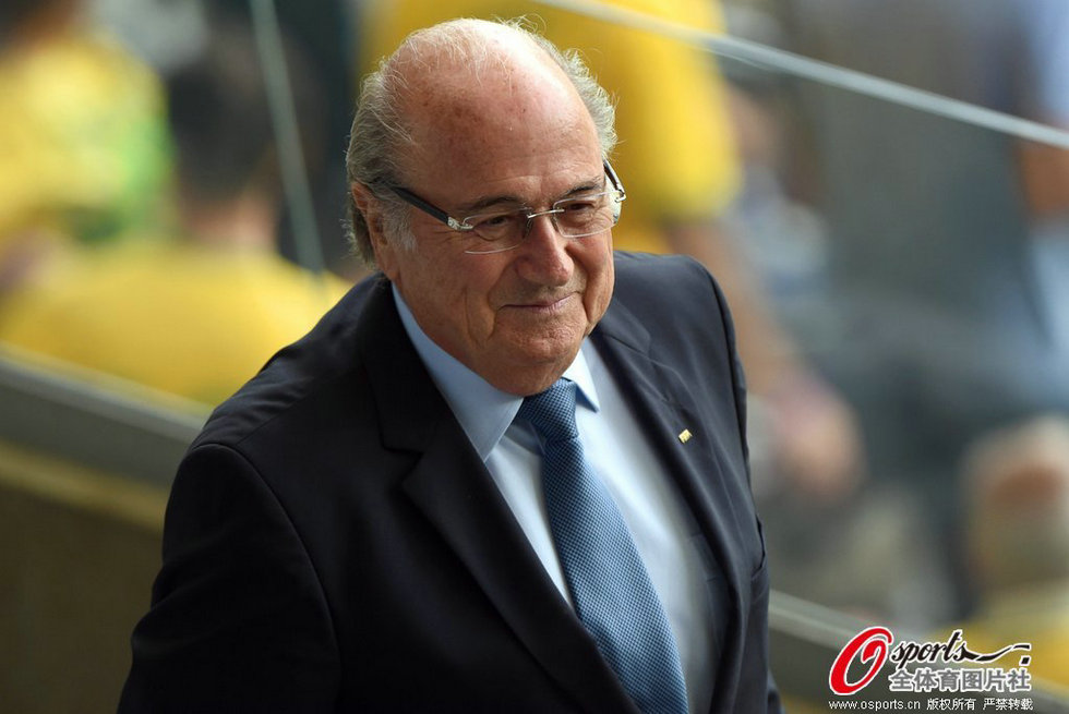 高清:巴西1比7惨败德国 国际足联主席布拉特现