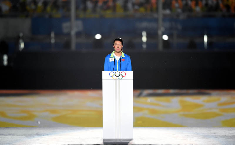 高清：南京青奧會閉幕式舉行 沈鐸代表運動員宣讀對未來的承諾