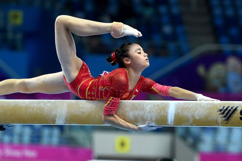 亚运会体操女子团体决赛中国队成功卫冕