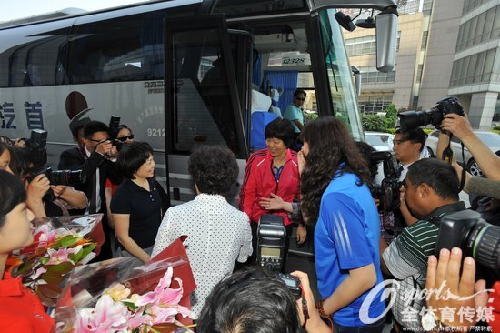 中國女排抵達天津