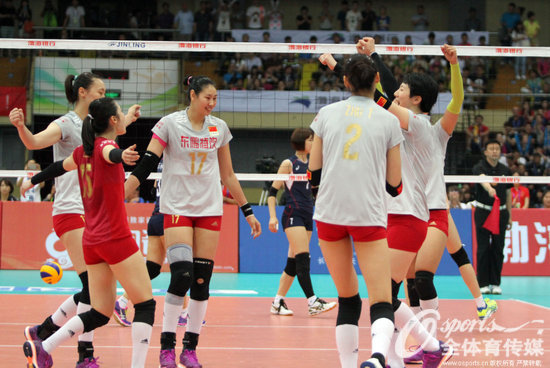 亞錦賽-中國女排3-0完勝韓國 四年后重奪亞洲冠軍