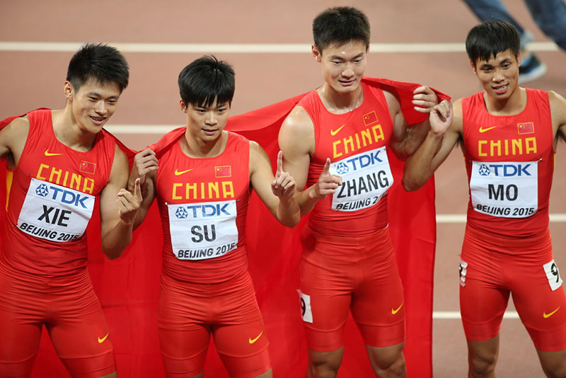 中國隊奪得男子4x100米接力銀牌