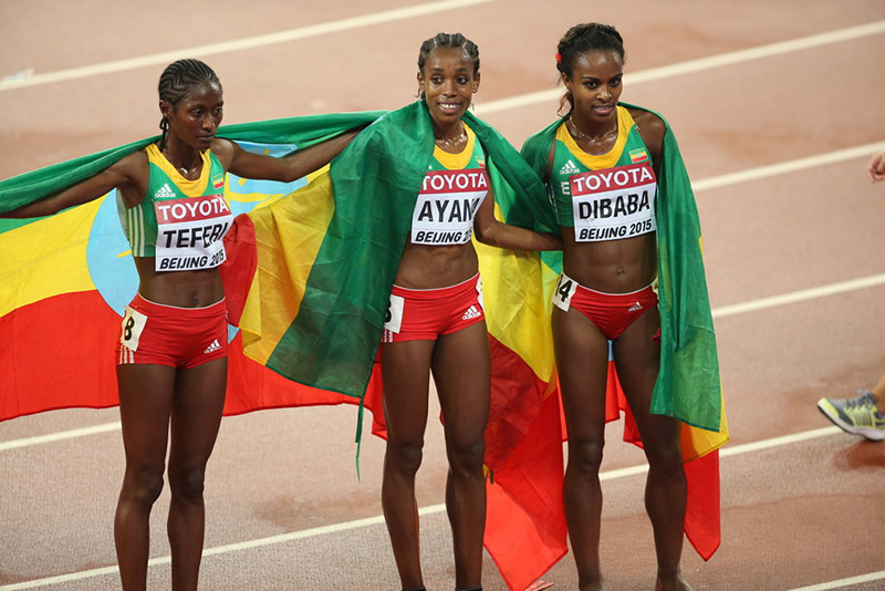 女子5000米埃塞俄比亚包揽前3