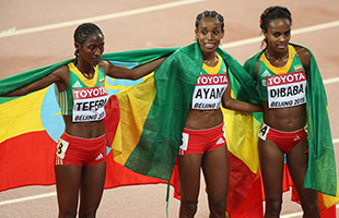 女子5000米埃塞俄比亚包揽前3