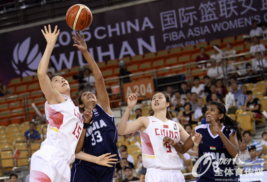 亞錦賽-高頌18分12籃板 中國女籃102-39大勝印度