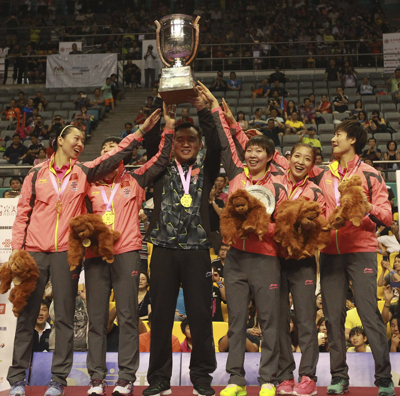高清：世乒赛女团决赛 中国3-0胜日本第20次夺冠