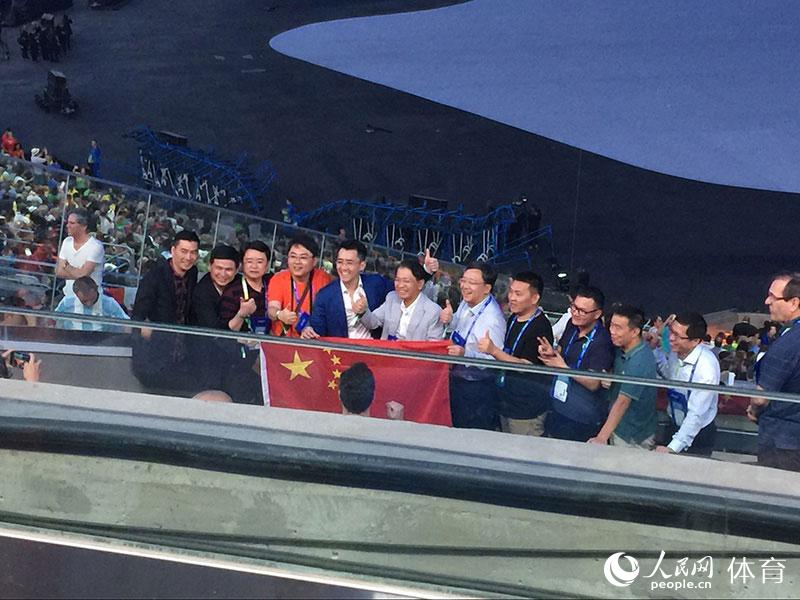 裡約奧運開幕式現場的中國觀眾