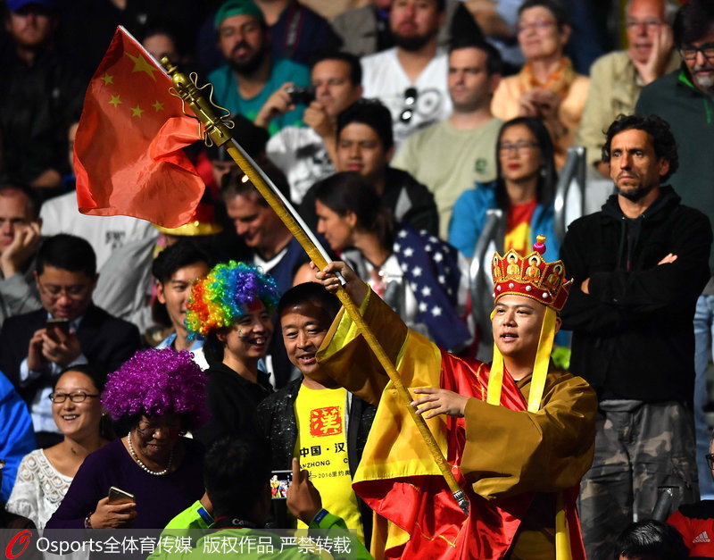 巴西當地時間8月11日晚上，在2016年裡約奧運會乒乓球男單決賽中，中國球迷上演“西天取經”加油助威馬科大戰，就連唐僧都來了。