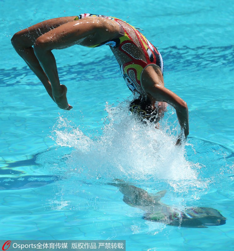 巴西當地時間8月14日，在2016年裡約奧運會花樣游泳雙人自由自選預賽中，黃雪辰/孫文雁排名第二。