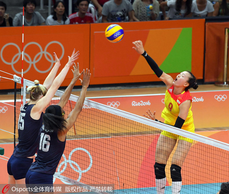 巴西當地時間8月14日下午，在裡約奧運會女排小組賽最后一輪比賽中，中國女排1-3不敵美國隊，最終名列小組第4。