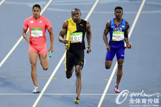 2016年裡約奧運會，博爾特率領牙買加隊以37秒27的成績奪冠，奪得個人第9枚奧運會金牌，實現了在連續三屆奧運會上對男子短跑項目的壟斷。