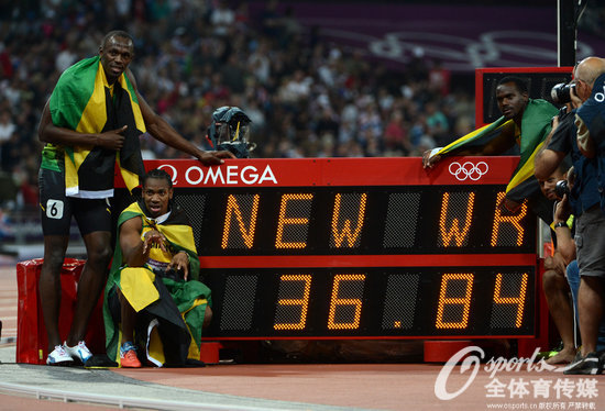 2012年倫敦奧運會，牙買加隊以36秒84創造了新的世界紀錄，同時也擊敗了強大的美國隊，奪得該項目冠軍。