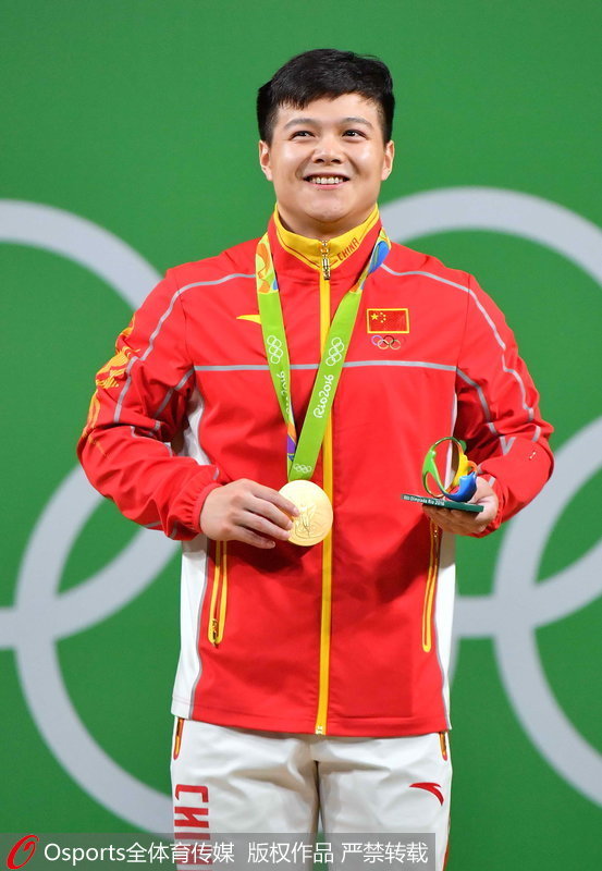 第3金：龍清泉。2016年8月8日，2016年裡約奧運會舉重男子56公斤級決賽，龍清泉摘金。