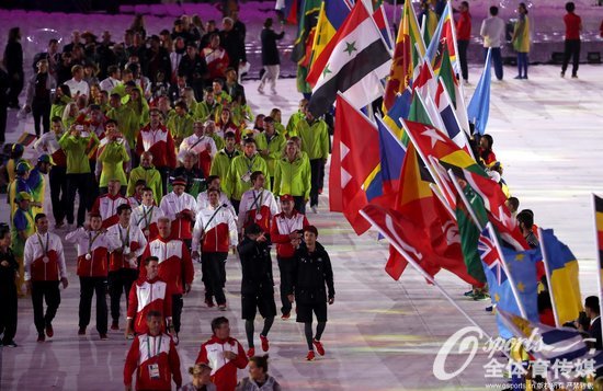 里约奥运会闭幕式：运动员入场