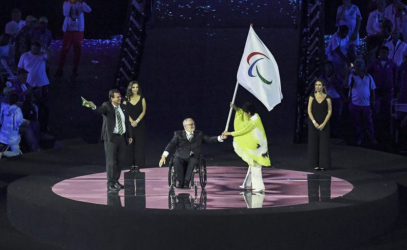 國際殘奧委會會旗交接儀式。新華社記者夏一方攝