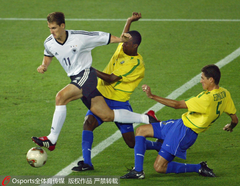 2002年世界杯，克洛澤在決賽中未能攻破巴西球門