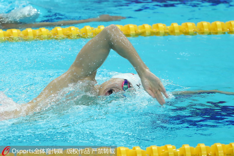 组图：全运会男子1500米自由泳决赛 浙江队孙杨夺冠【4】