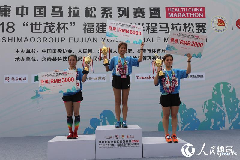 女子组前三名