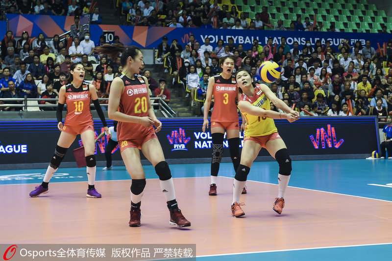 中國女排在比賽中
