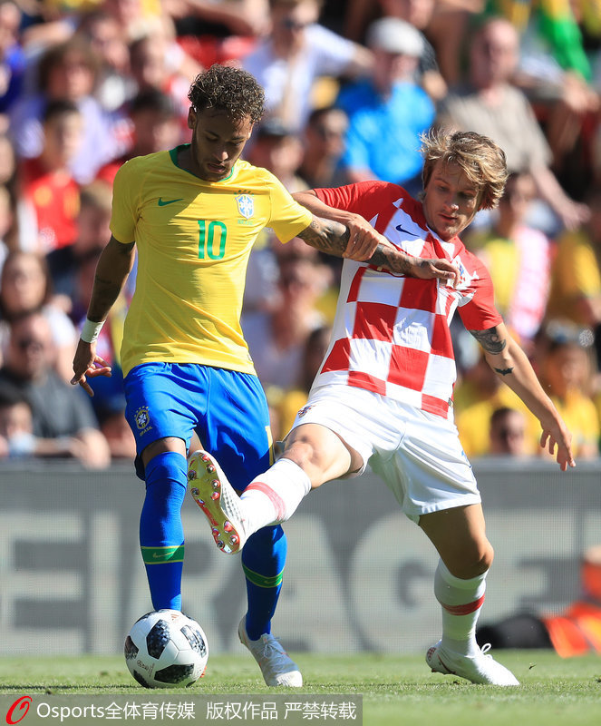 热身赛-内马尔复出建功 巴西2-0胜克罗地亚
