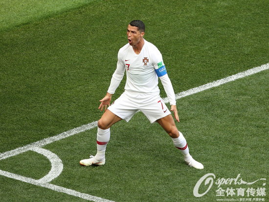 2018年6月20日，2018年俄羅斯世界杯B組：葡萄牙1：0勝摩洛哥，C羅閃擊收獲第4球摩洛哥出局。 (Osports全體育傳媒 版權作品 嚴禁轉載)