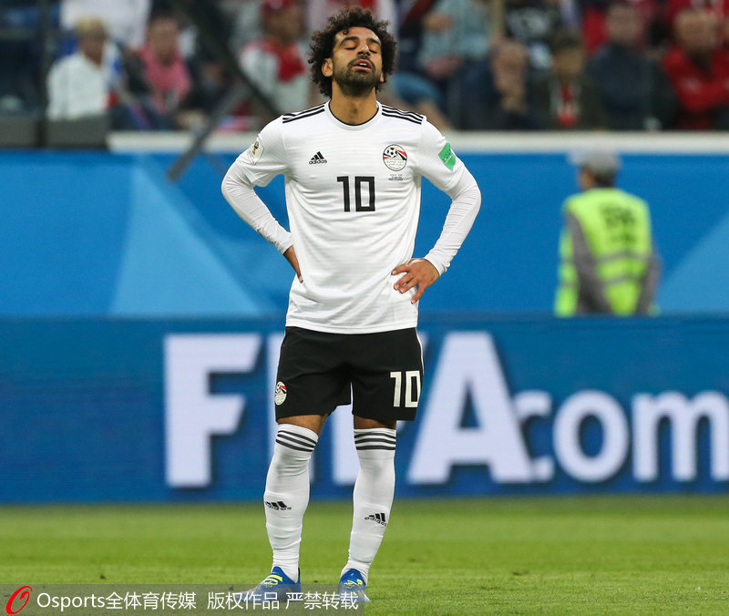 本屆世界杯，埃及頭號球星薩拉赫表現低迷