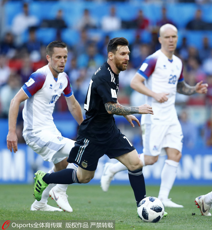 冰島嚴防死守梅西，小組賽首戰1-1逼平阿根廷。
