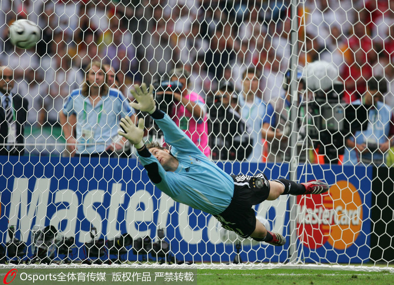 2006年德國世界杯1/4決賽：阿根廷3：5（點球）負德國。