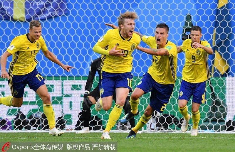 高清：福斯貝裡建功 瑞典1-0小勝瑞士晉級八強