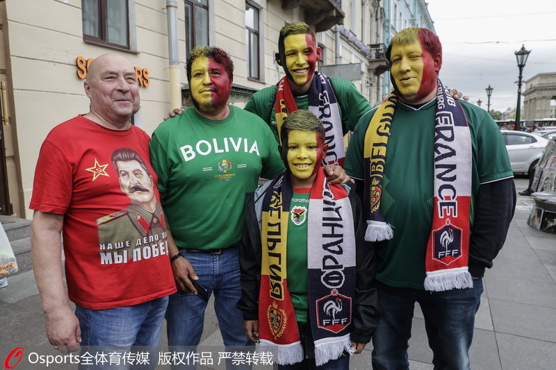 比利時球迷將臉部涂滿自己國家過期的顏色