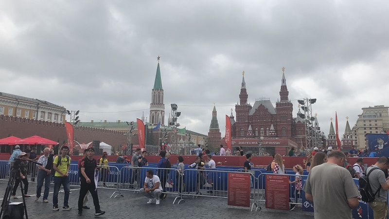 圖文：2018俄羅斯世界杯決賽開戰在即 紅場人聲鼎沸
