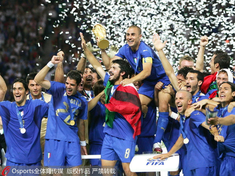 2006年德國世界杯，意大利隊笑到了最后