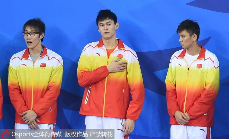 2014年仁川亞運會，男子4x100米自由泳接力決賽，中國隊終得冠軍。