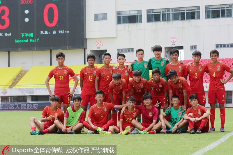 中國U15紅隊合影