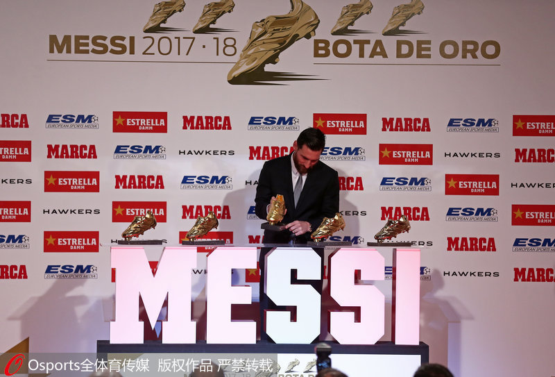 梅西第五次捧起歐洲金靴