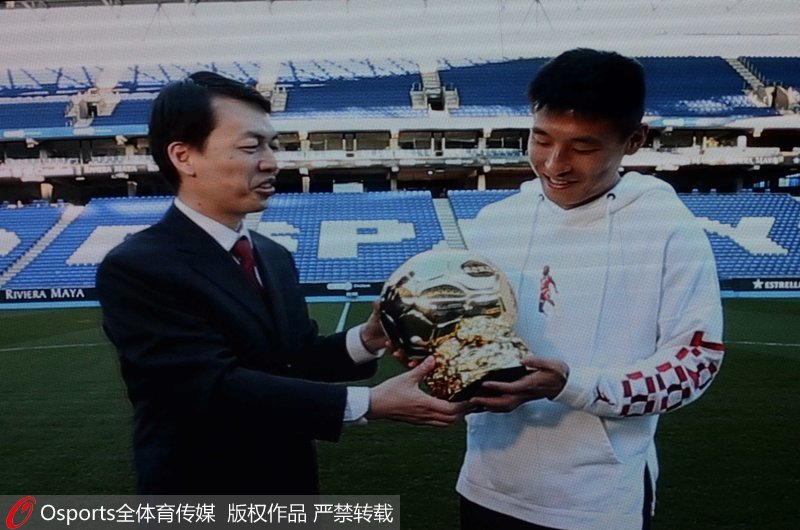 武磊獲得2018中國男子金球獎