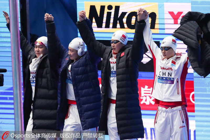 游泳世錦賽女子4x200自：澳大利亞隊破世界紀錄奪冠 中國隊第4名 【4】