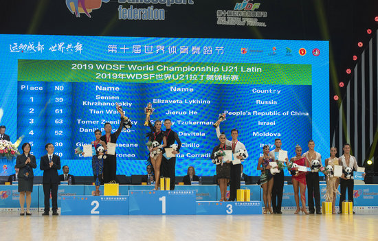 WDSF世界U21拉丁舞錦標賽頒獎儀式