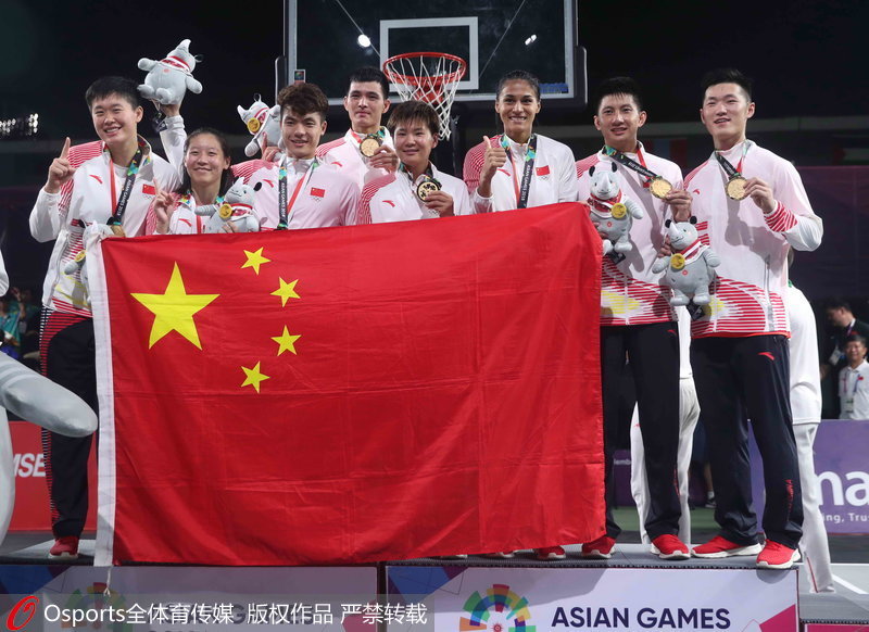 中國隊奪亞運會男、女子3X3籃球冠軍