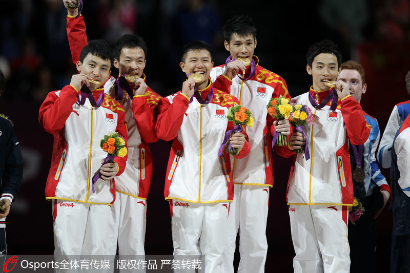 倫敦奧運會中國男子體操團體奪冠