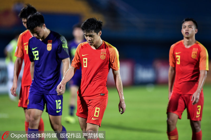 中國U23男足隊員遺憾失利
