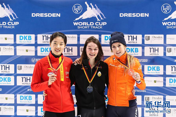 短道速滑世界杯德累斯顿站：中国选手曲春雨获得女子500米亚军