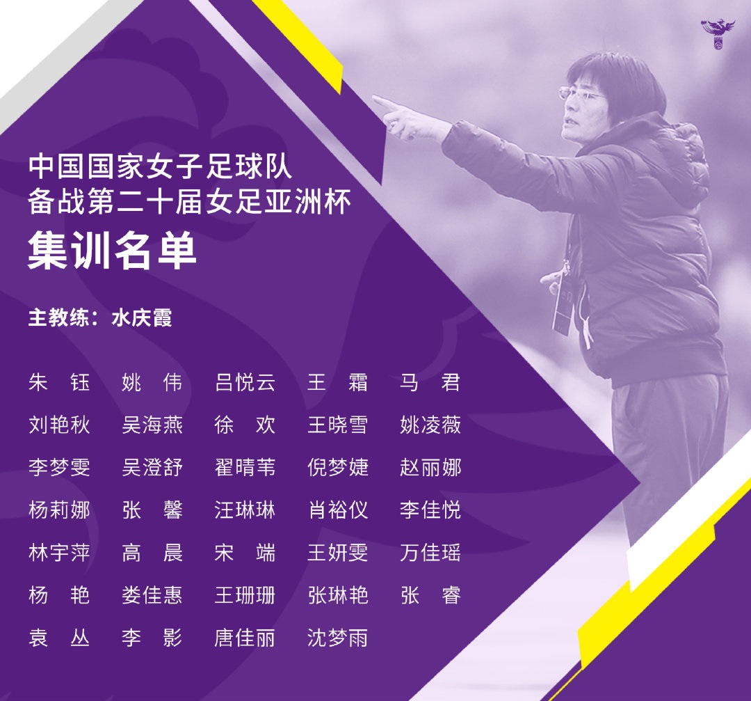 中國女足集訓名單海報。圖片來源：中國女足官方微博