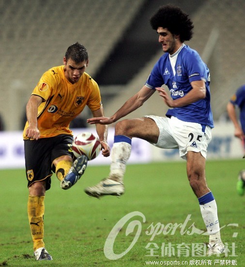 09赛季欧洲联赛小组赛:雅典AEK队0:1负埃弗顿