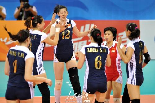 [组图]亚运会女排小组赛:中国女排3-2逆转韩国